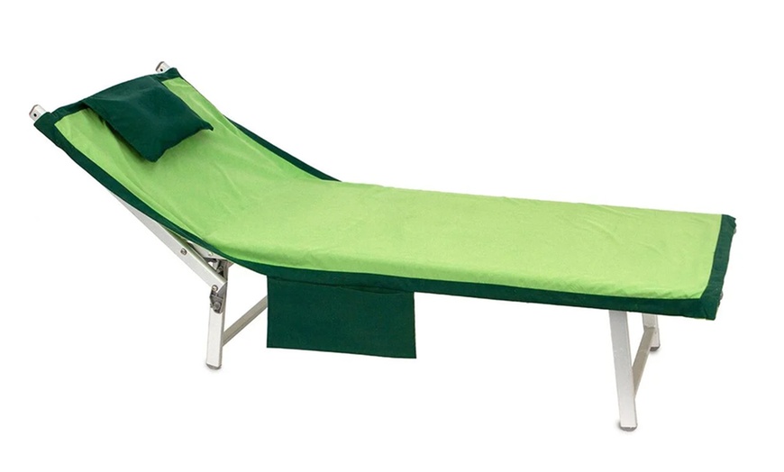 Image 2: Serviette de plage pour chaise longue avec poches latérales