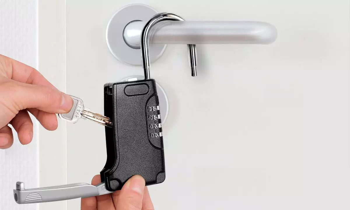 1 ou 2 mini-coffres 2 en 1, avec fonction cadenas, pour clés et autres produits; serrure à combinaison 4 chiffres - Primary Image