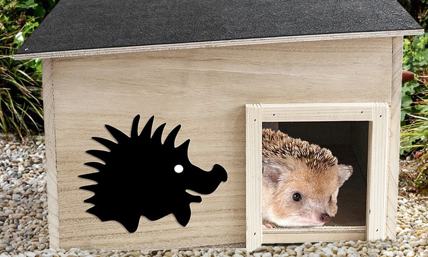 Image 2: Wooden Garden Hedgehog House