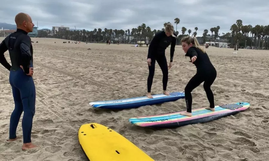 90-Minute Santa Monica Beach Surf Lessons with Board and Wetsuit at Offshore Vibes Surf School (Up to 36% Off) - Primary Image