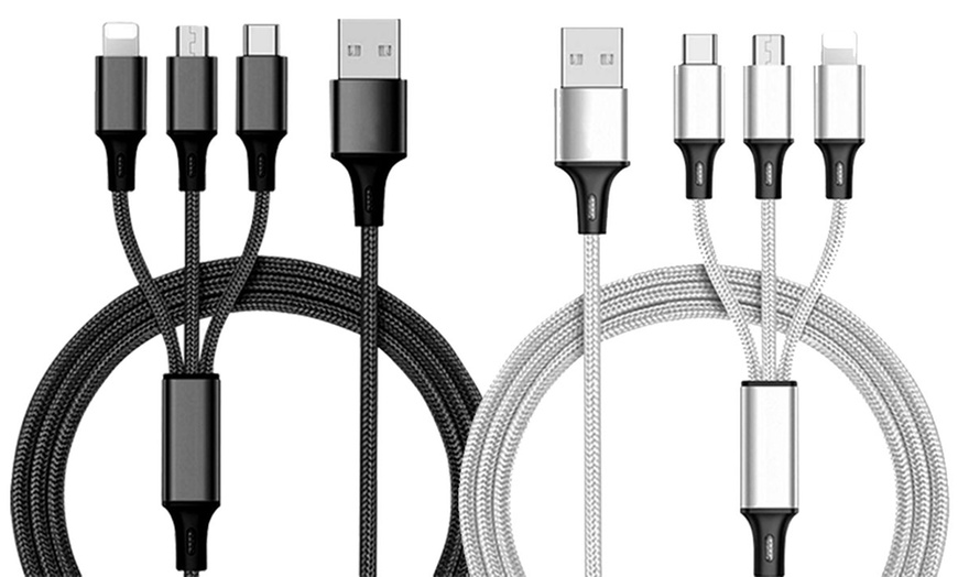 Image 13: One, Two or Three Three-in-One Charging Cables