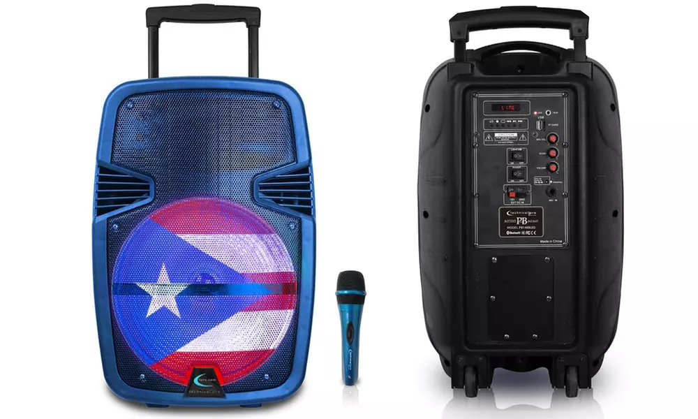 Technical Pro Puerto Rican Pride Rechargeable Wireless Bluetooth Speaker with Mic - Primary Image