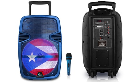 technical pro puerto rican pride rechargeable wireless bluetooth speaker with mic