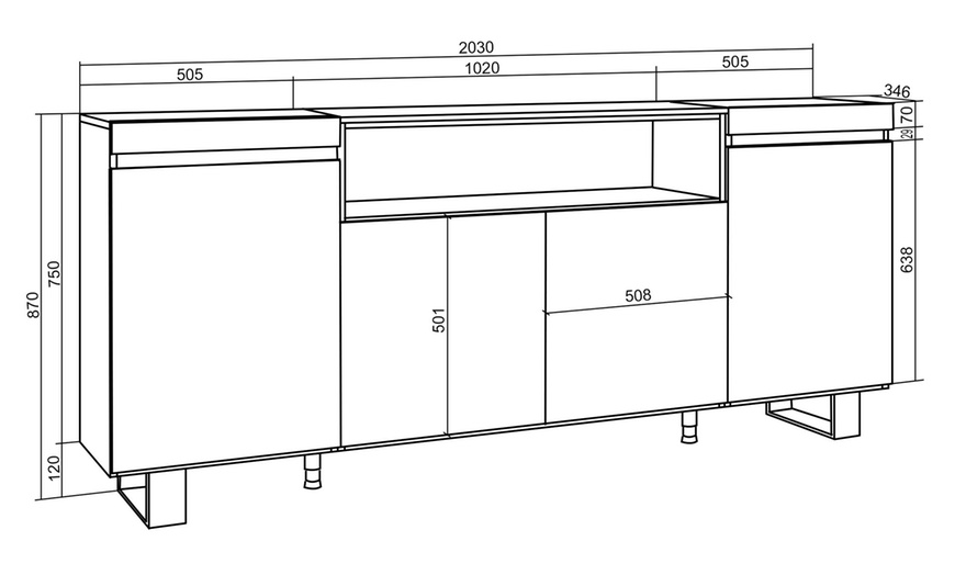 Image 24: Sideboard mit LED-Elektrokamin