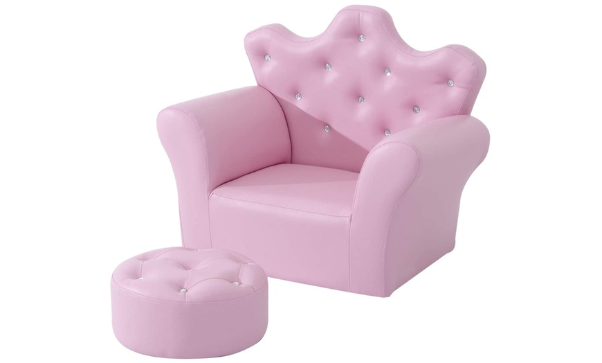 Image 3: HomCom Pink Kids' Chair