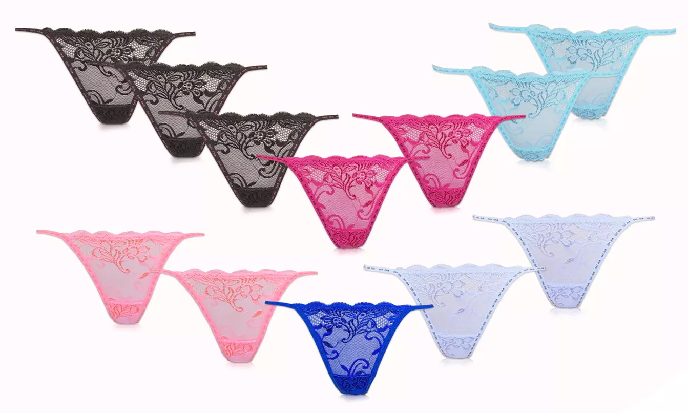 12-Pack Lace T-Strings | Groupon Goods