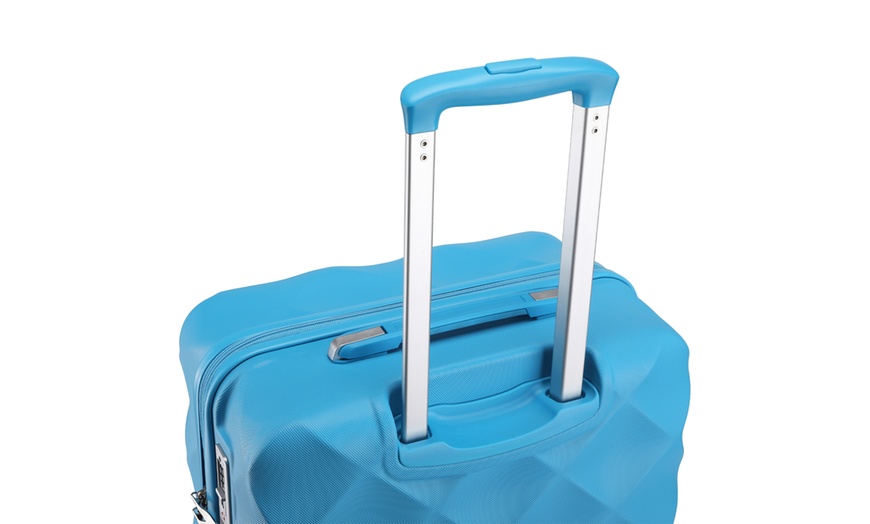 Image 16: One or Four pcs Ultralight ABS Diamond Suitcase
