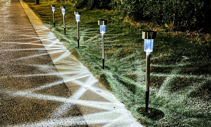 Up To 16% Off Set of 10 Solar Stick Lights | Groupon