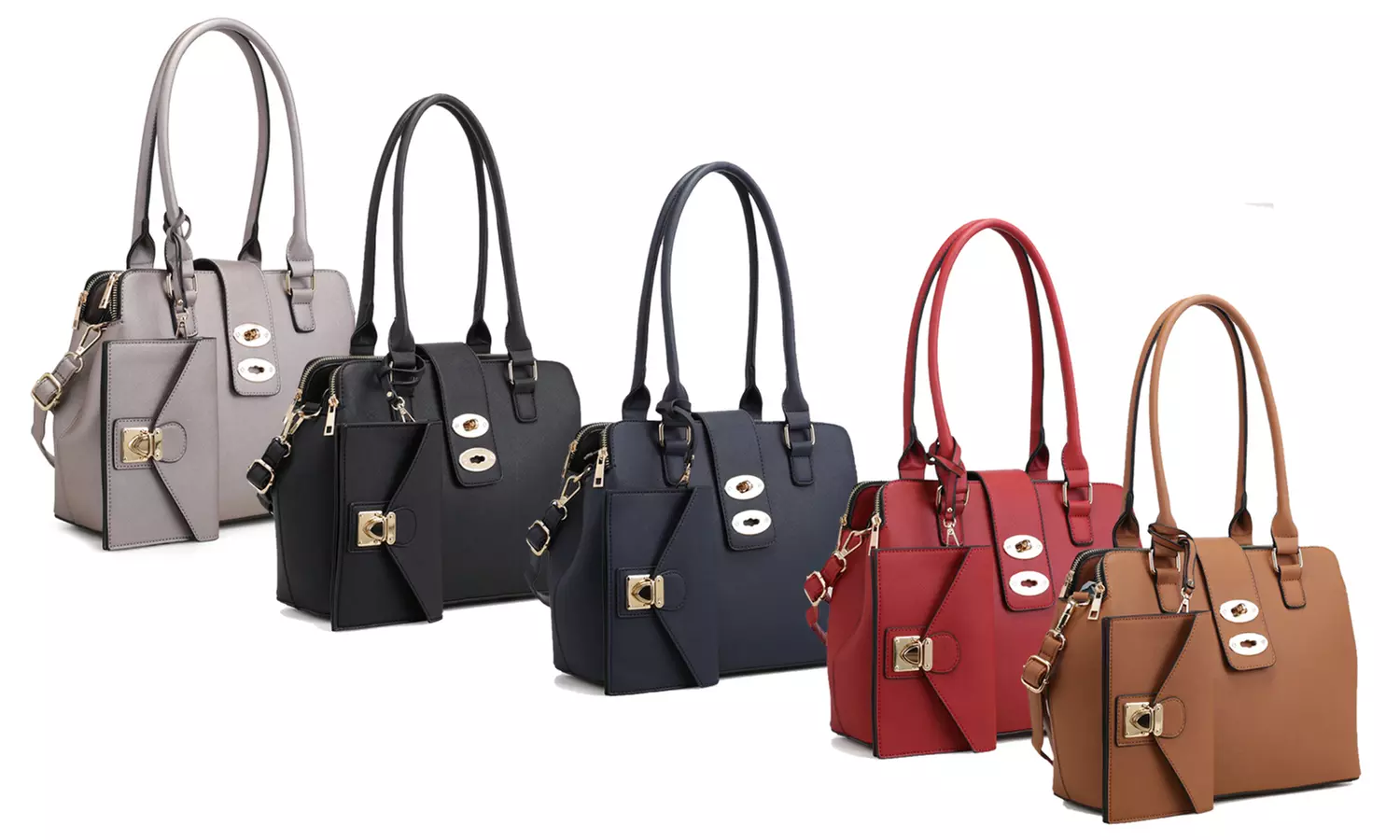 MKII Brooklyn Triple Compartment Satchel with Wristlet - Primary Image