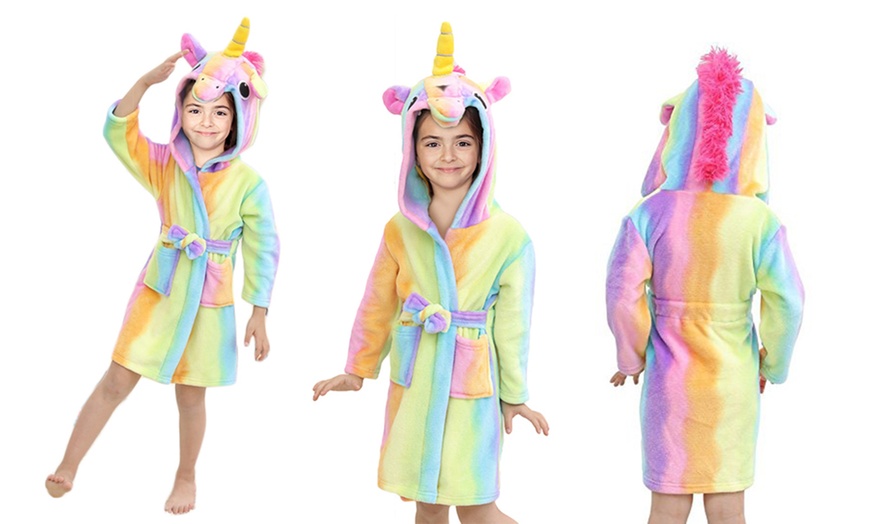 Image 1: Kids' Unicorn Dressing Gown