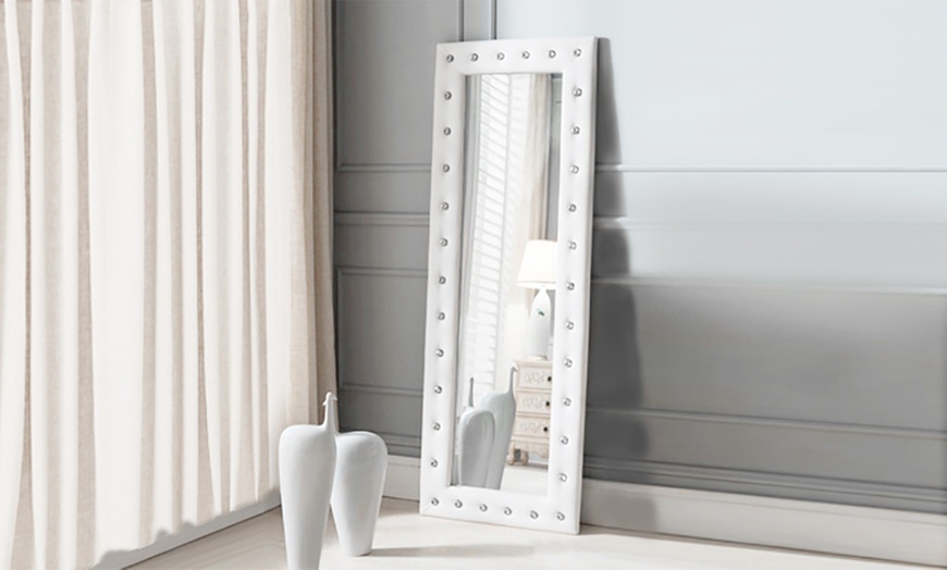 Image 3: Tufted Full-Length Mirror