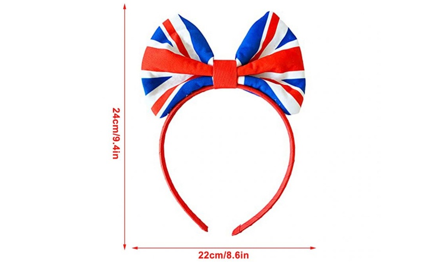 Image 2: Up to Four British Flag Bow Headband