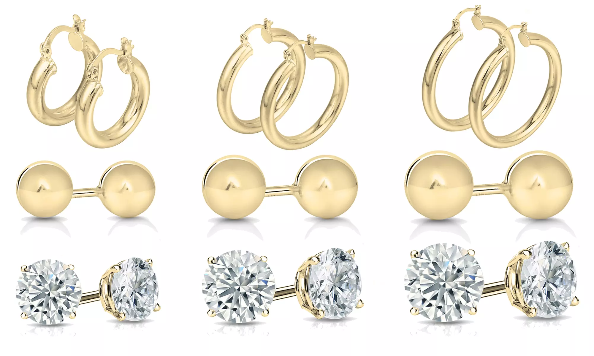 Italian Earrings Set in Sterling Silver by Simply.925 (9-Pairs) - Primary Image