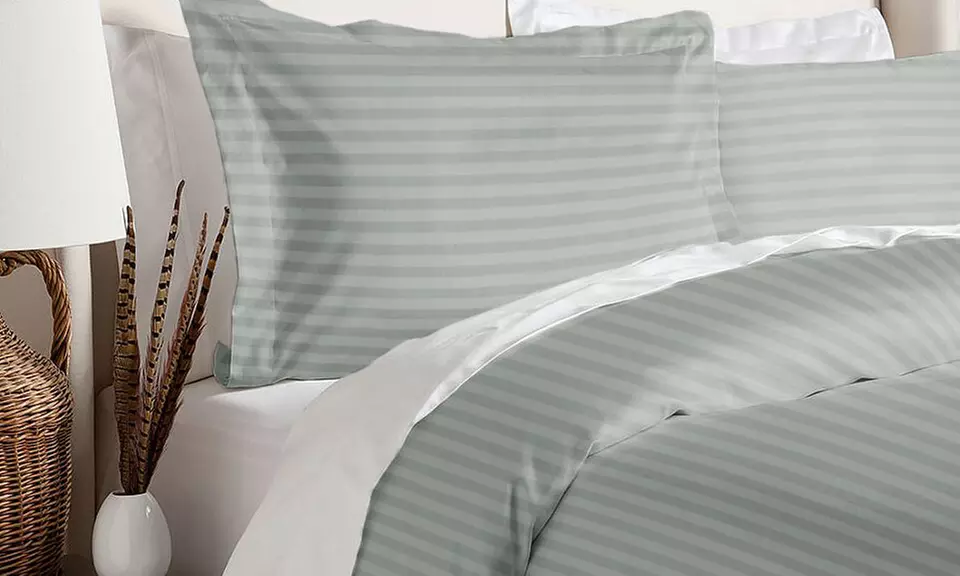 Hotel Peninsula Damask Stripe Duvet Cover Set (2 or 3-Piece) - Primary Image