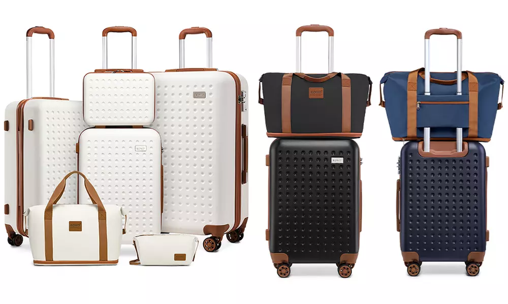 KONO 3 to 6 Pieces ABS Hard Shell Suitcase and Duffel Bag Ideal Travel Set - Primary Image