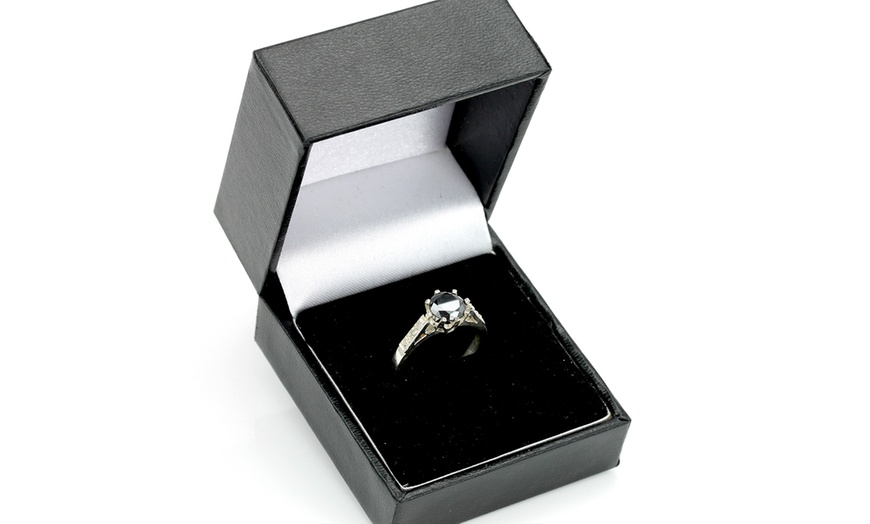 Image 2: Zilveren ring met zwarte diamant