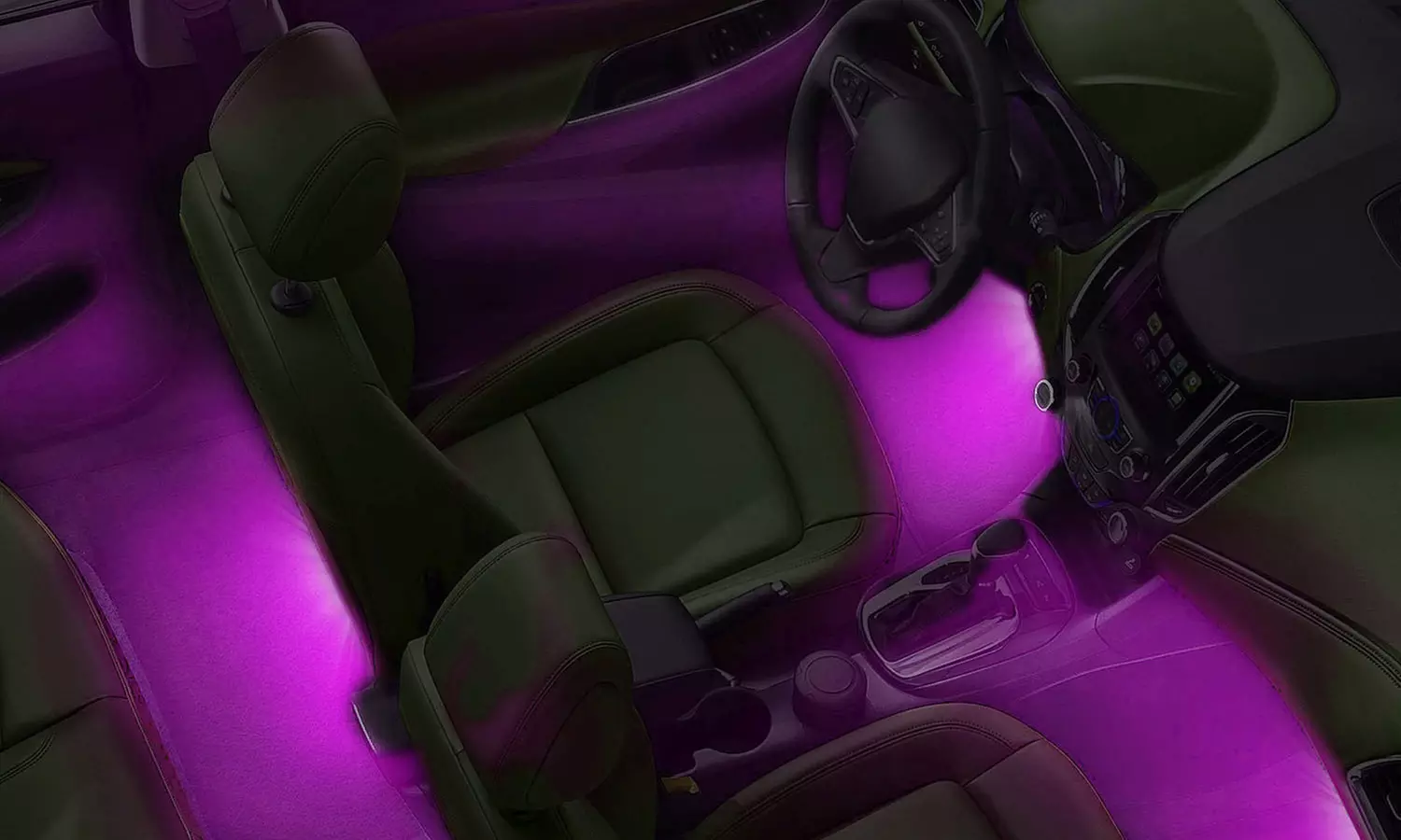 4-Piece Car Interior Decorative Accent LED Light Strips with 16 Colors (1- or 2-Pack) - Primary Image