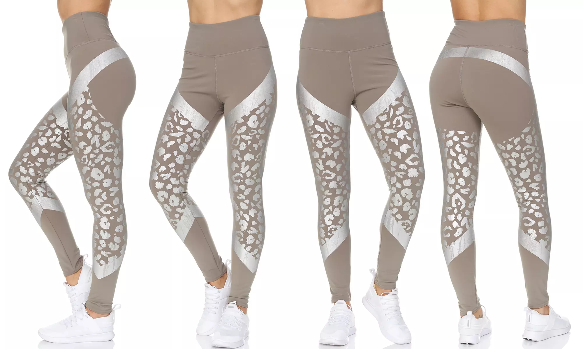 BSP Women's Leopard High-Waist Active Full-Length Leggings. - Second Medium