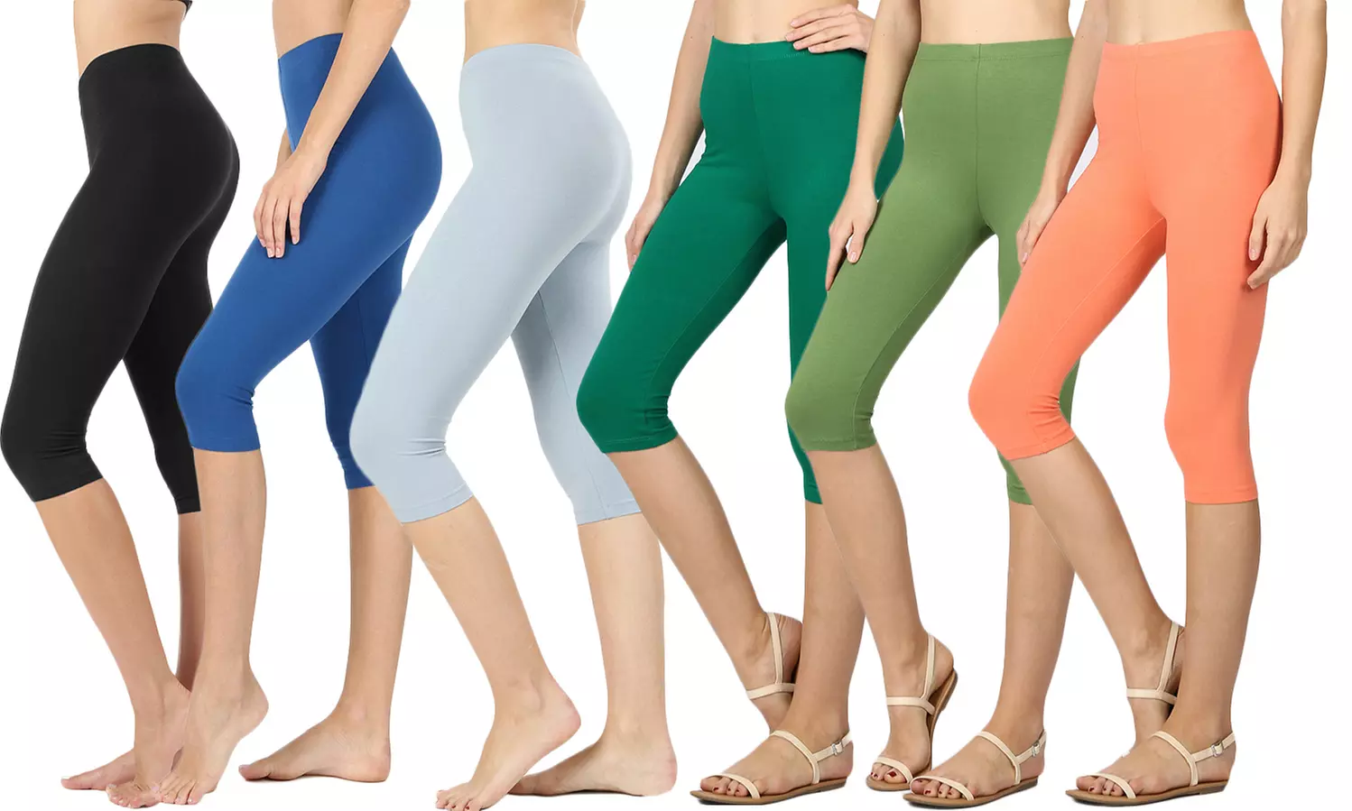Women's 15" Cotton Capris (6-Pack). Plus Sizes Available. - Primary Image