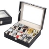 Image 6: 6/10/12/20/24 Slots Watch Box Display Case Organizer Jewelry Storage & Lockable