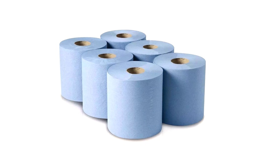 Image 2: 6, 12 or 18 Blue Two-Ply Centrefeed Kitchen Rolls
