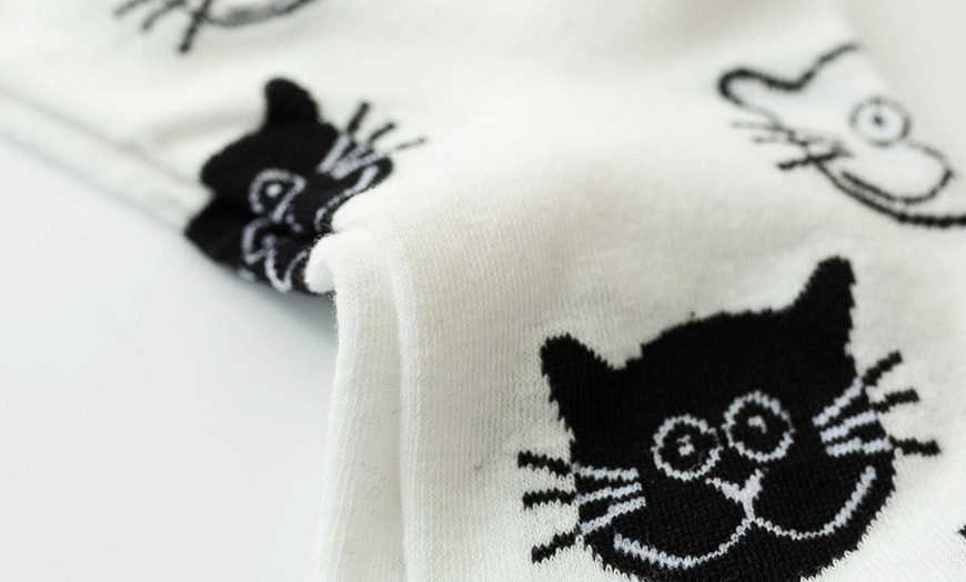 Image 7: 1, 4 oder 8 Paar Socken mit Katzen-Motiv