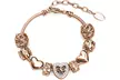 1x, 2x oder 3x Charm-Armband mit Swarovski®-Kristallen in Gold, Silber oder Roségold - Second Medium