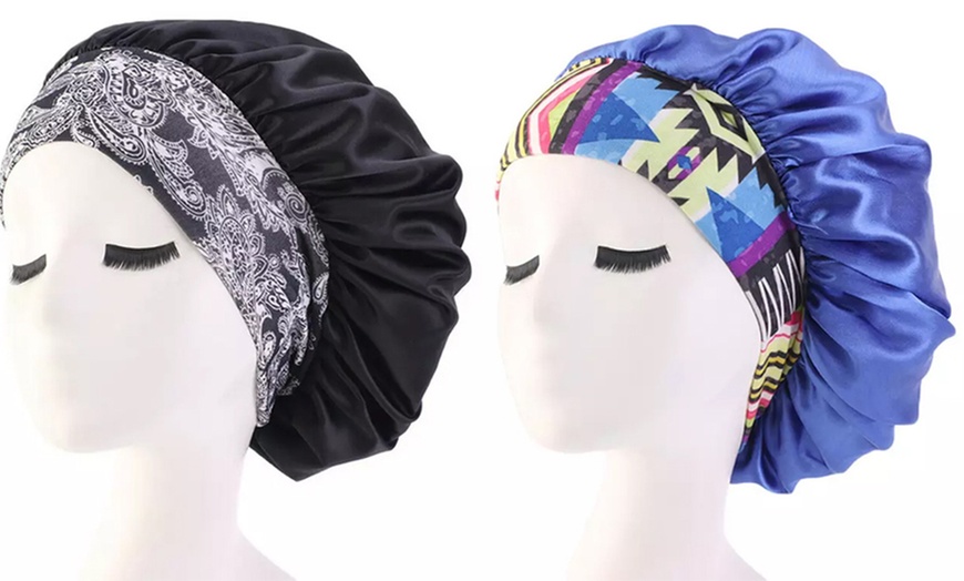 Image 8: One or Two Satin Sleeping Hair Wrap Headbands