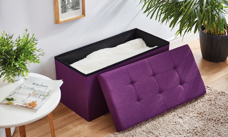 Image 22: Foldable Ottoman Storage Box