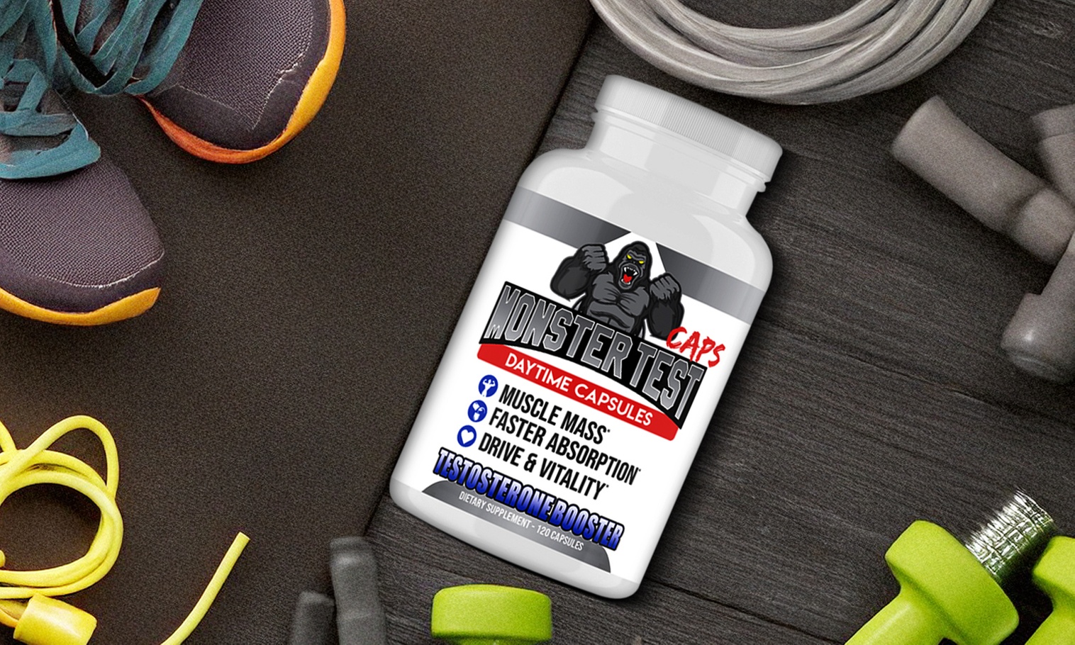 Angry Supplements Monster Test Caps, Testosterone Booster Capsules 120ct