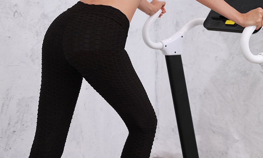 Image 6: Textured High-Waist Leggings