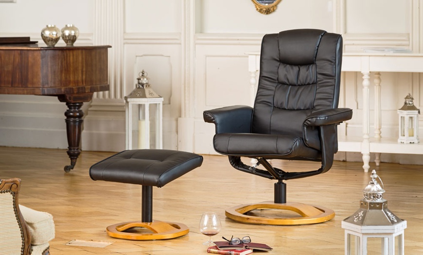 Image 4: Bonded Leather Reclining Chair