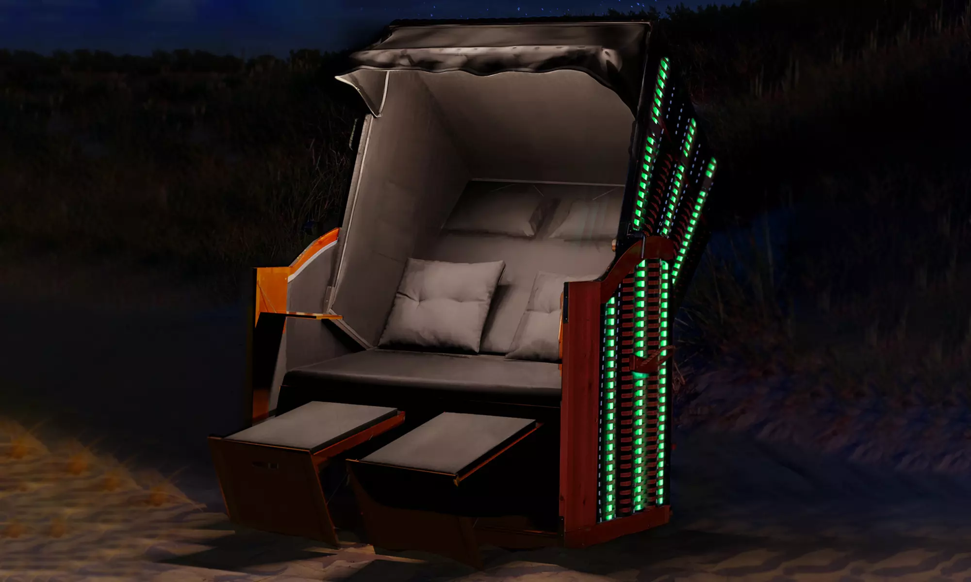 Swing & Harmonie XXL Strandkorb mit RGB-Beleuchtung