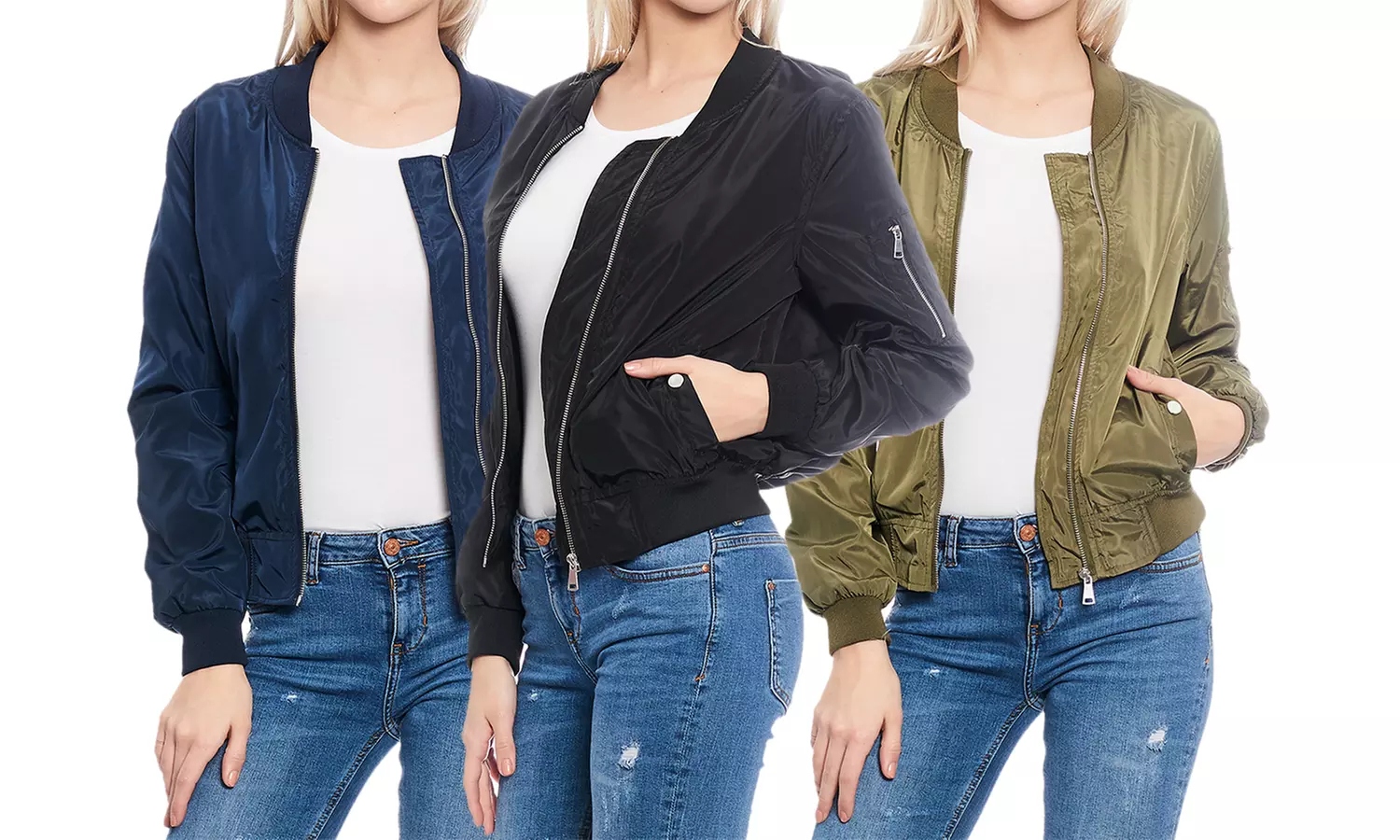 Women's Lightweight Bomber Jacket - Primary Image