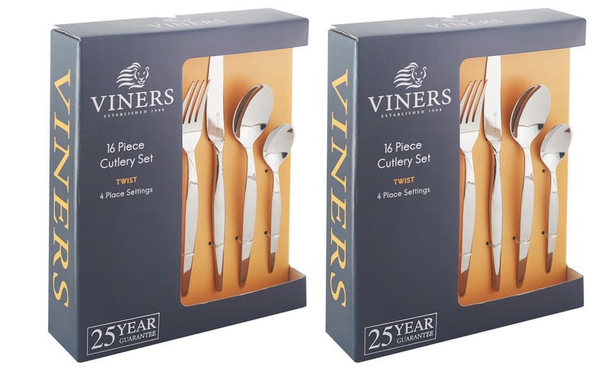 Image 4: One or Two Viners 16-Piece Twist Cutlery Sets