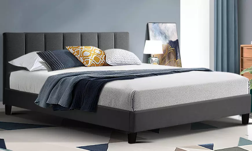 Image 37: Contemporary Plush Bed Frame