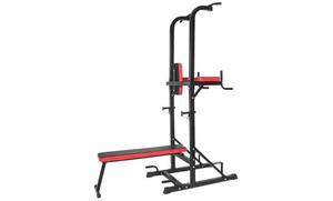  Dip Station Chin Pull-Up Bar Bench Power Tower 