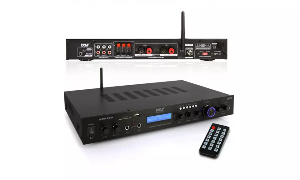 Pyle PDA7BU Home Theater Amplifier Audio Receiver Sound System with Bluetooth Wireless Streaming - Primary Image