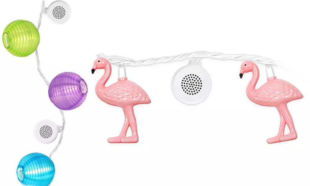Bright Tunes Flamingo or Multicolor LED Lights with Bluetooth Speakers - Primary Image