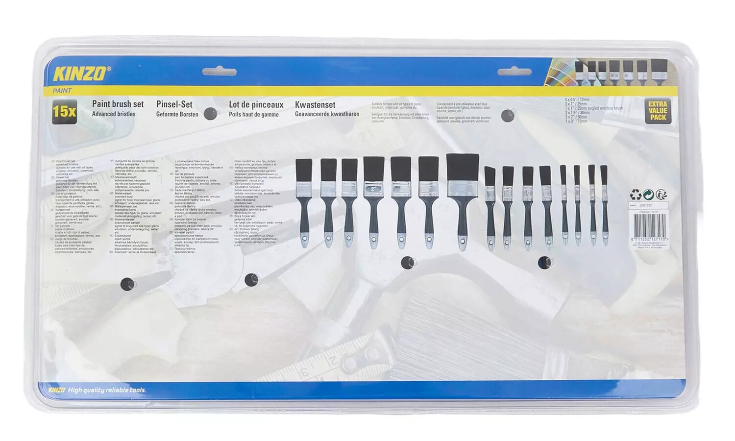 15-Pack Jumbo Paint Brush Set