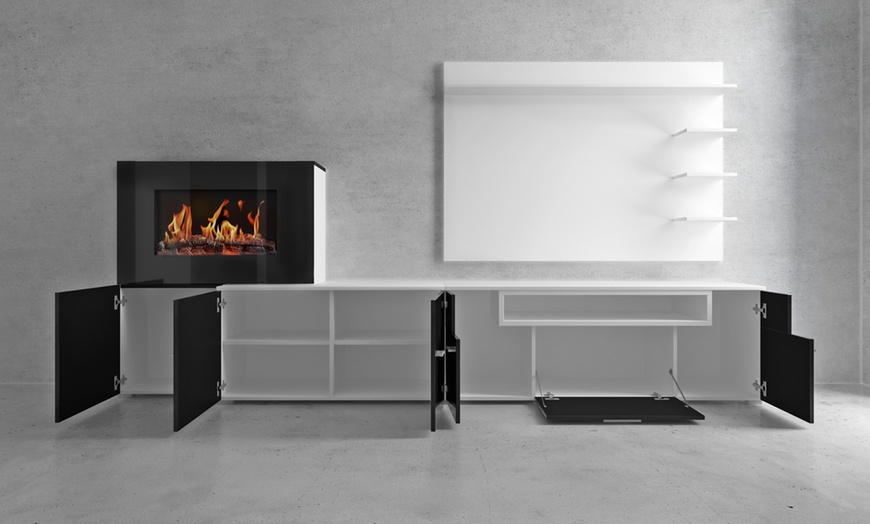 Image 5: Mueble de salón con chimenea eléctrica