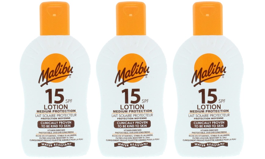 Image 4: Three-Pack of Malibu SPF Lotion or After Sun Lotion 200ml