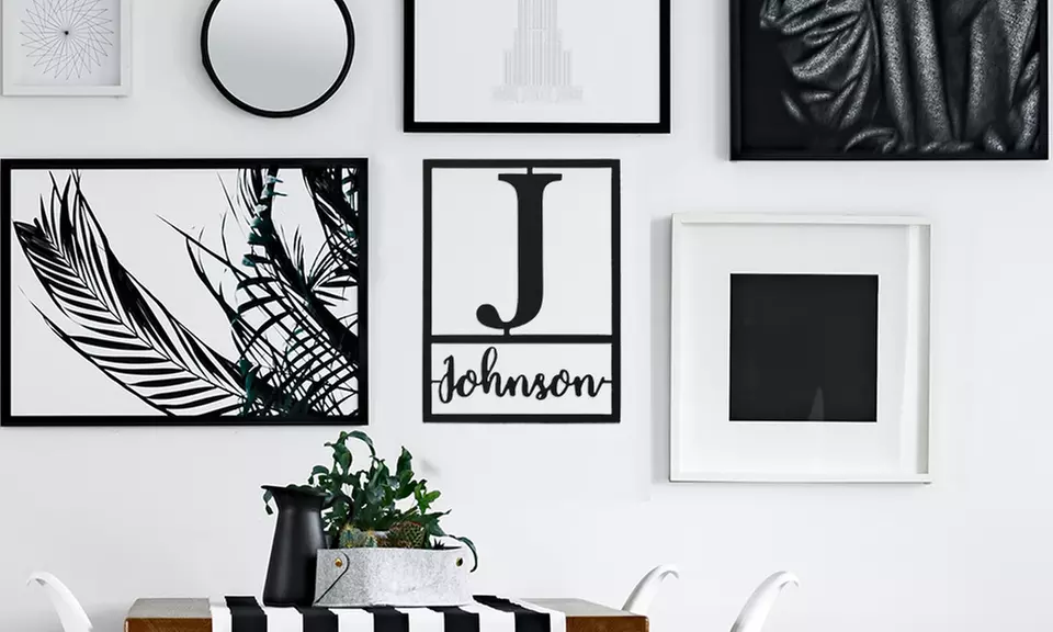 Personalized Custom Floating Script Monogram Signs
