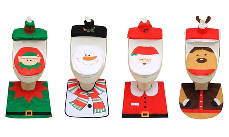 1 o 2 set copriwater natalizi disponibili in 4 fantasie con spedizione gratuita