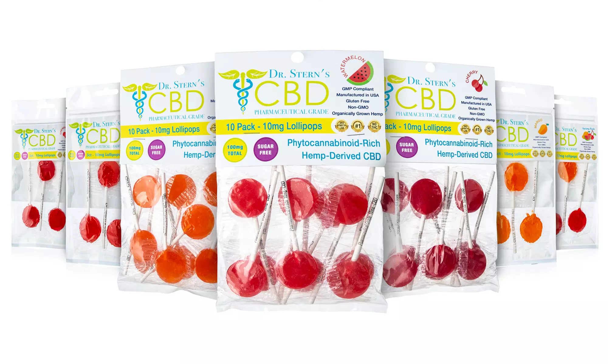 Sugar-Free Organic CBD-Infused Lollipops from Dr. Stern's CBD (3- or 10-Count) - Primary Image