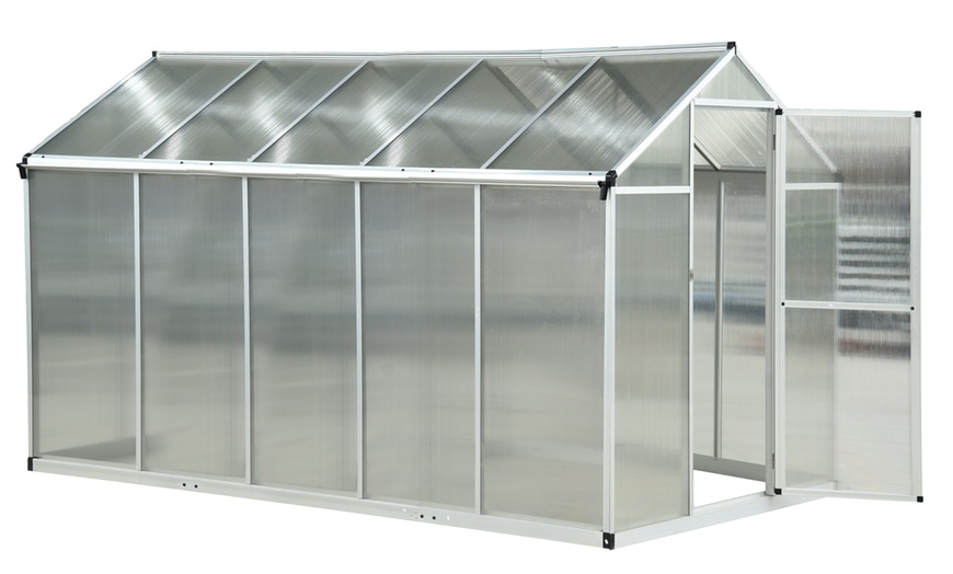 Image 2: Outsunny Polycarbonate Greenhouse