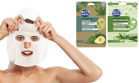 Kit da 4 o 8 maschere per il viso all'Aloe Vera e Cannabis Acty Mask