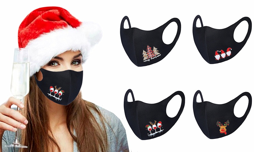 Image 1: Unisex Christmas-Themed Face Mask