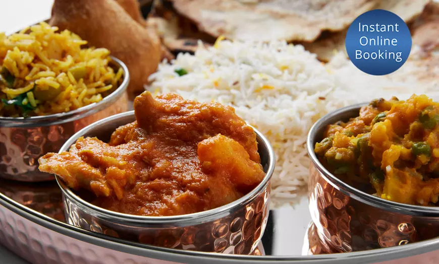 Image 1: Indian Feast with Sides and Drink