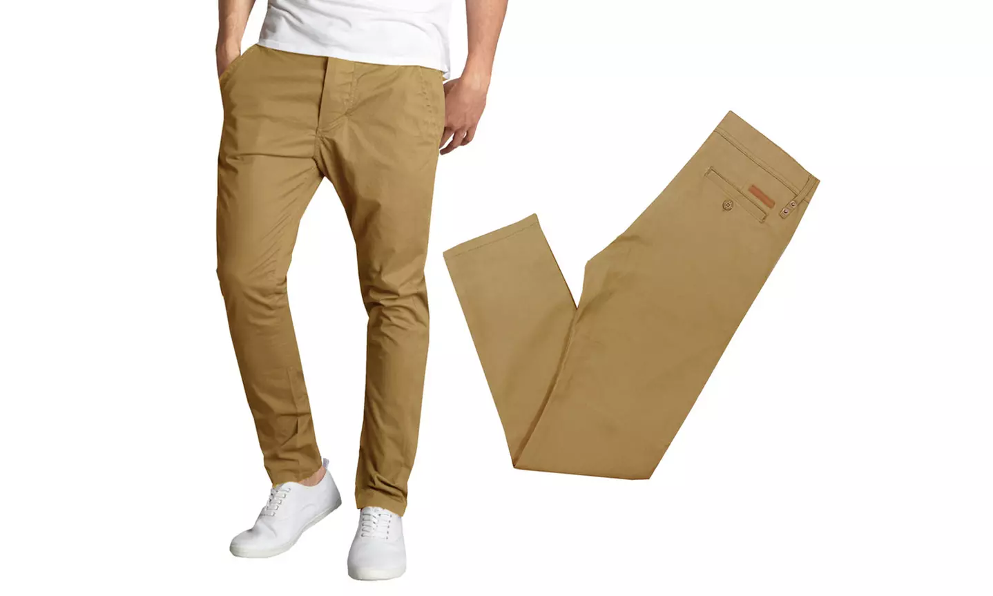 Galaxy By Harvic Men's Slim-Fit Stretch Chino Pants. Multiple Inseams Available - Second Medium